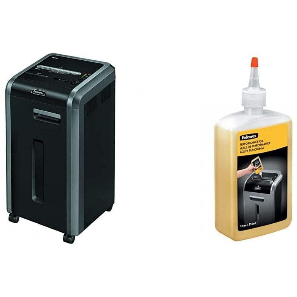 Fragmentadora de Papel 20 Folhas com Corte Transversal e Óleo, 110V, Fellowes Powershred 225Ci, Preta