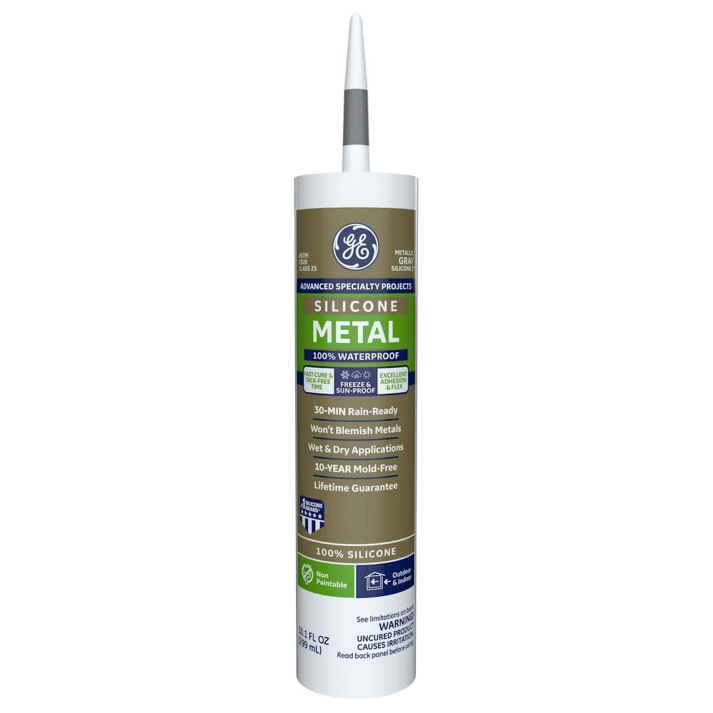 Selante GE Selantes e Adesivos GE5050 Advanced Silicone 2 Cinza Metálico 300mL