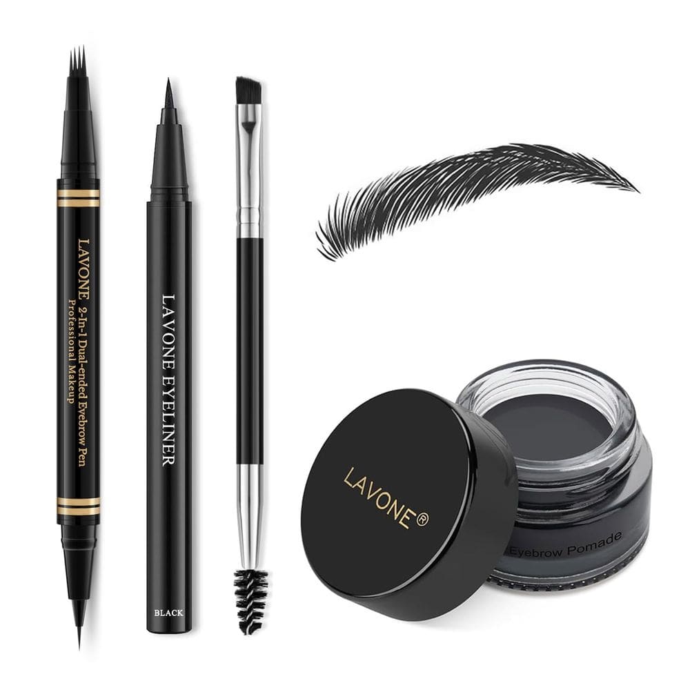 Kit de maquiagem LAVONE com lápis de sobrancelha à prova d`água Microblading