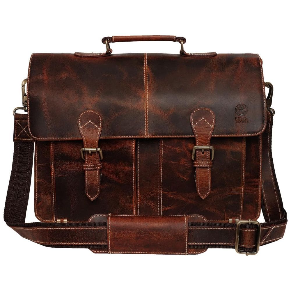 Rustic Town Bolsa, Maleta de Couro para Laptop Masculina