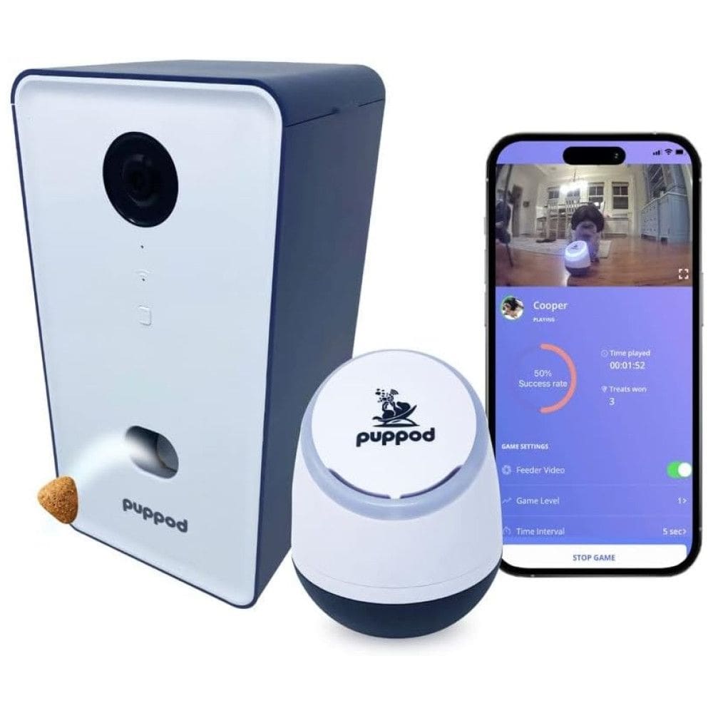 Brinquedo Interativo de Treinamento e Recompensa para Cães Controle via Smartphone, PUPPOD, Branco