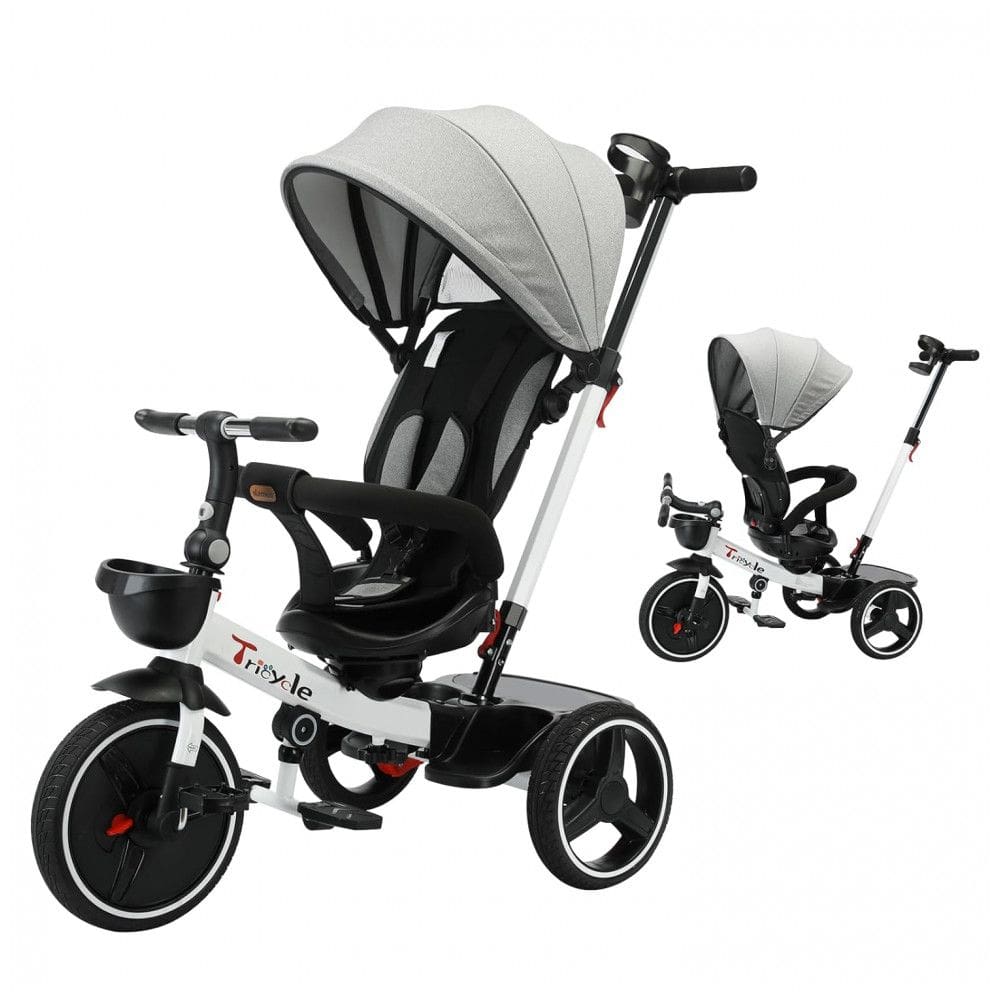 Triciclo para bebê UBRAVOO, carrinho de passeio para bicicleta de empurrar para bebê 6 em 1, guarda corpo removível para bicicleta infantil