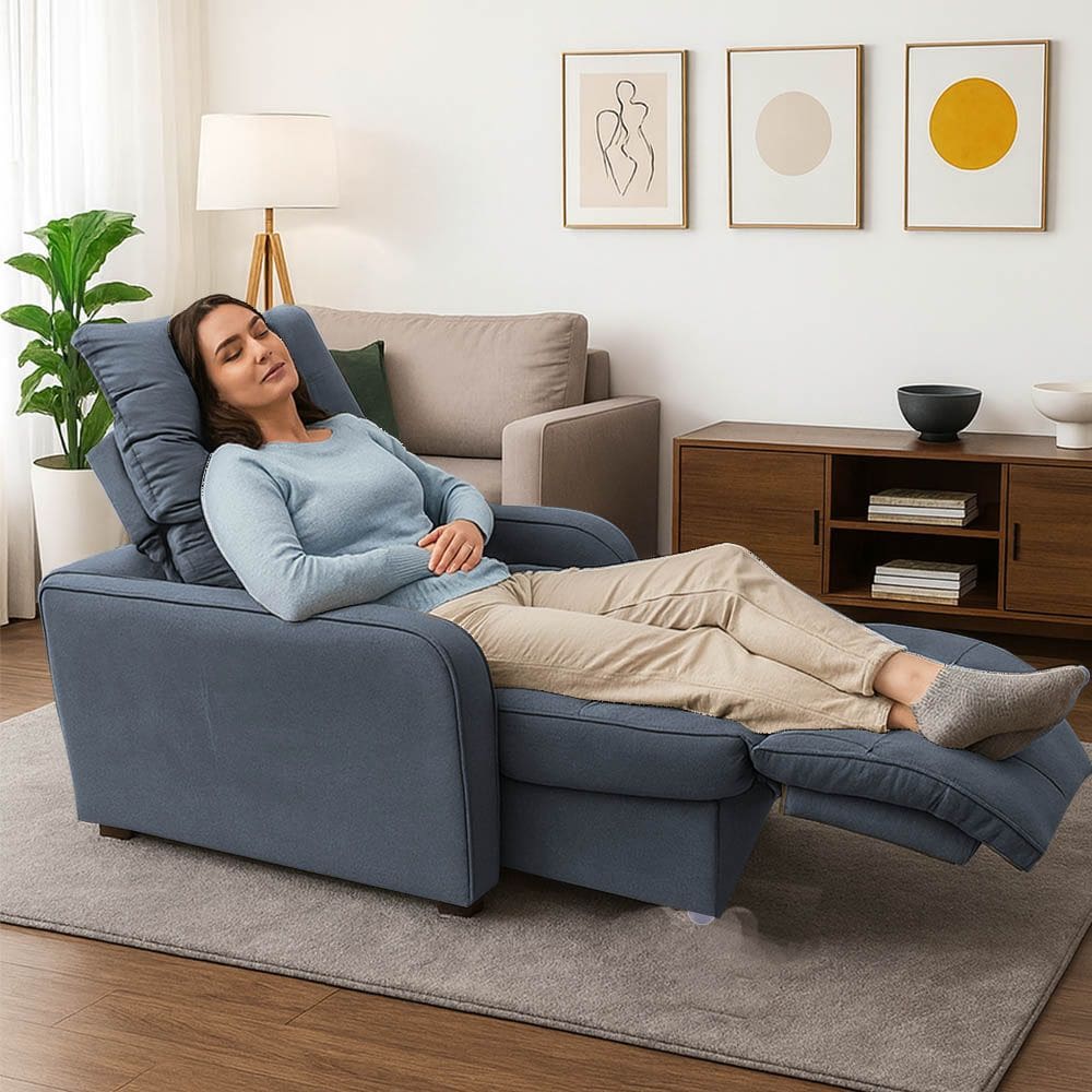 Poltrona Retratil Reclinavel Rodape Regulavel Amamentação Azera Grafite