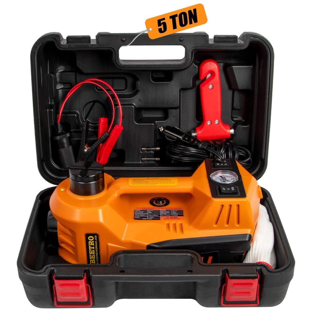 Macaco Elétrico Automotivo Hidráulico com Luz de LED, Suporta até 5 Toneladas, BEETRO, Amarelo