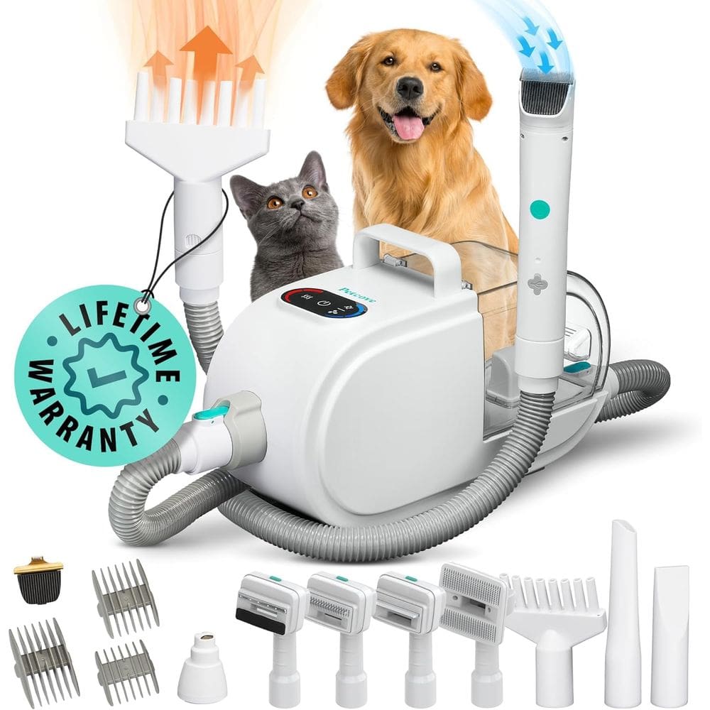 Kit de higiene PetCove 7 em 1 com secador de cabelo para cães e aspirador