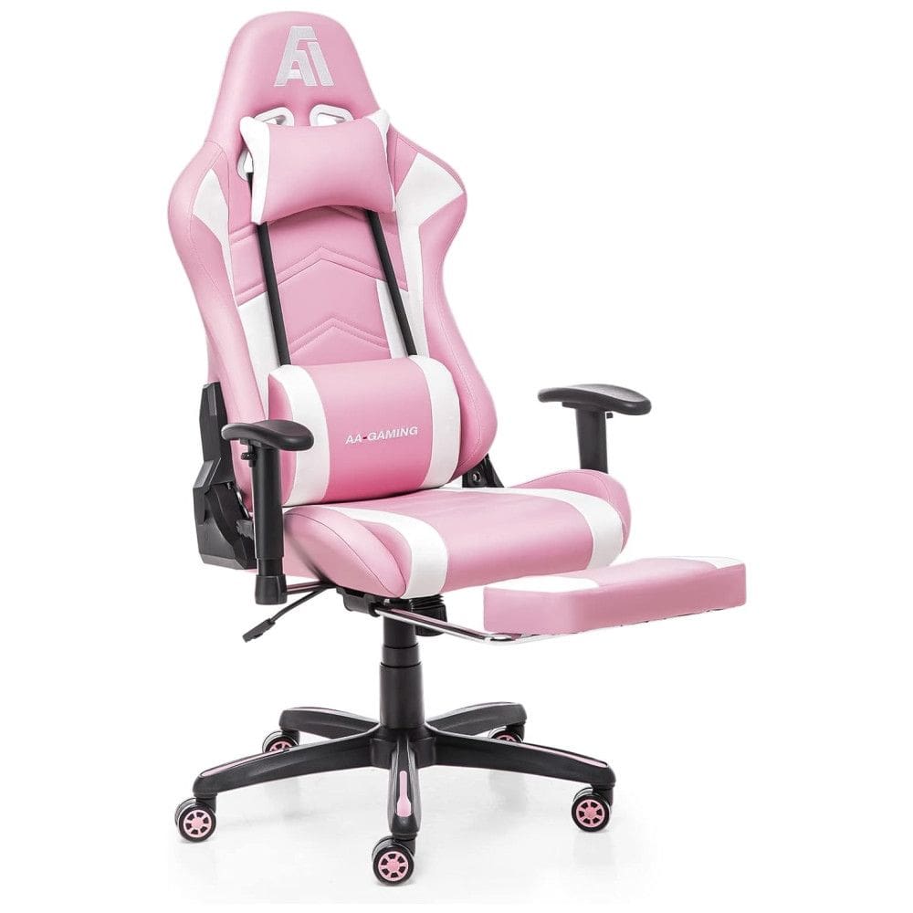 AA Cadeira de Escritório Gamer Reclinável e Ergonômica com Apoio de Braço Ajustável, Rosa