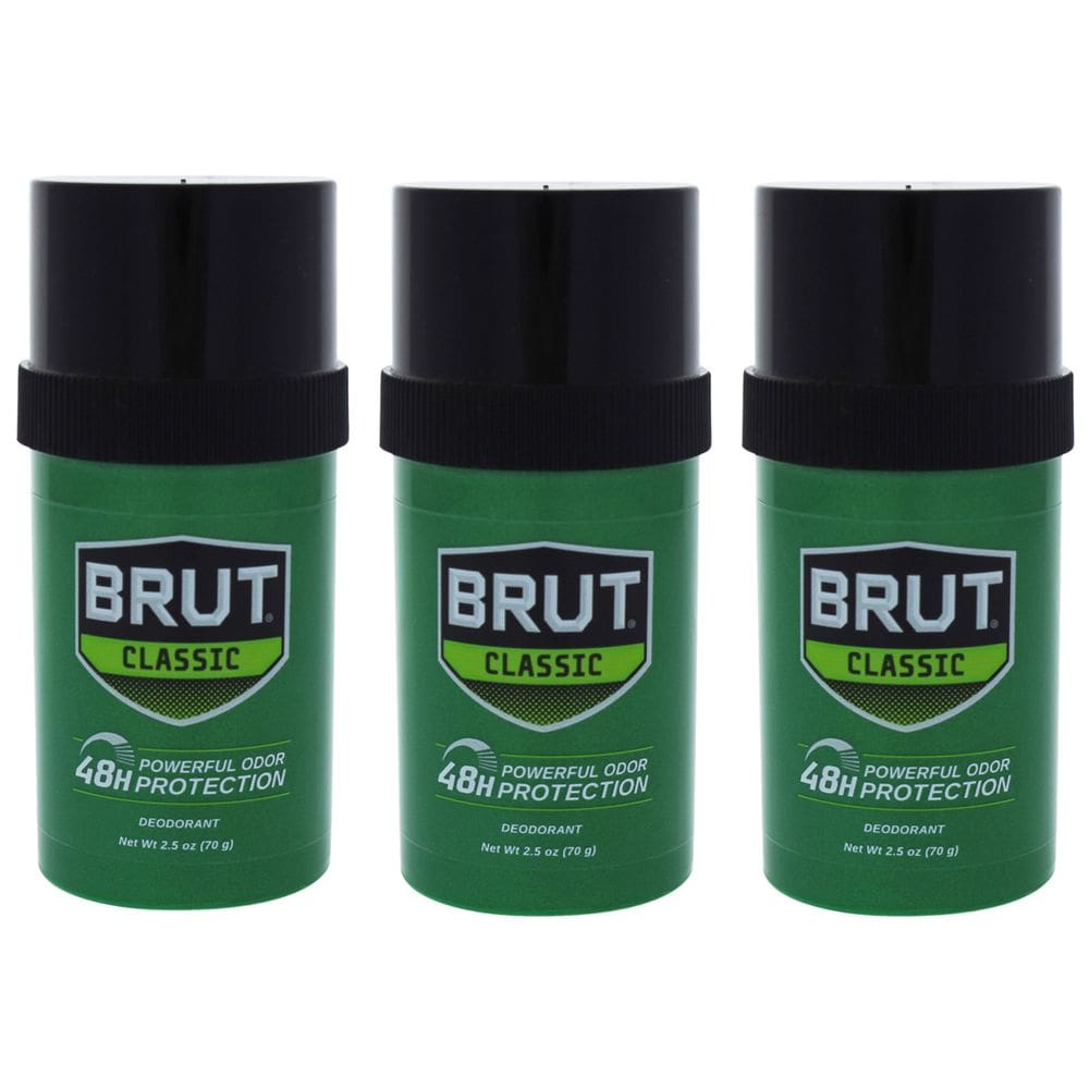 Desodorante em bastão Faberge Co. Brut para homens, pacote de 75 ml com 3
