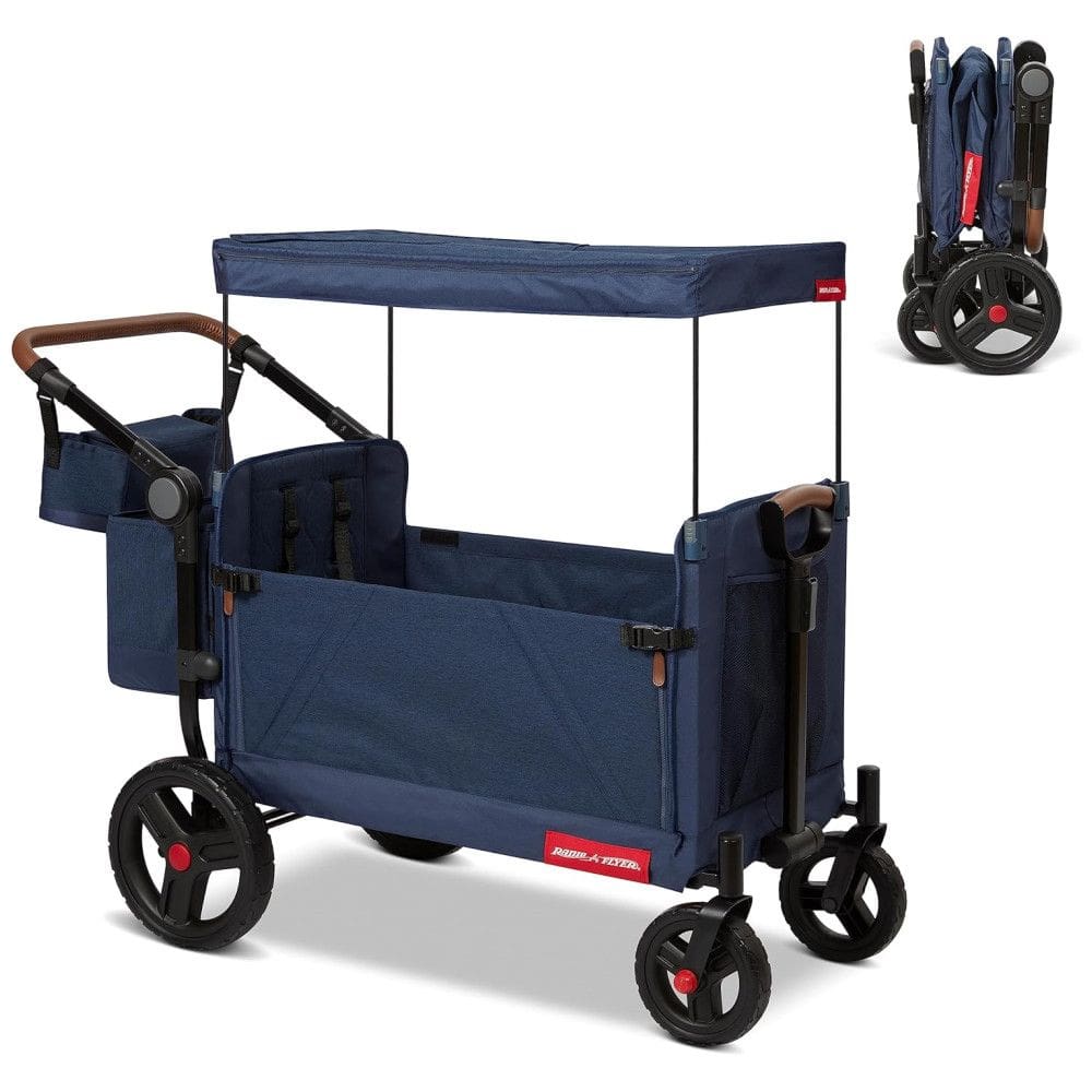 Carrinho de Passeio Vagão Dobrável Multifuncional para Crianças, Radio Flyer, Azul