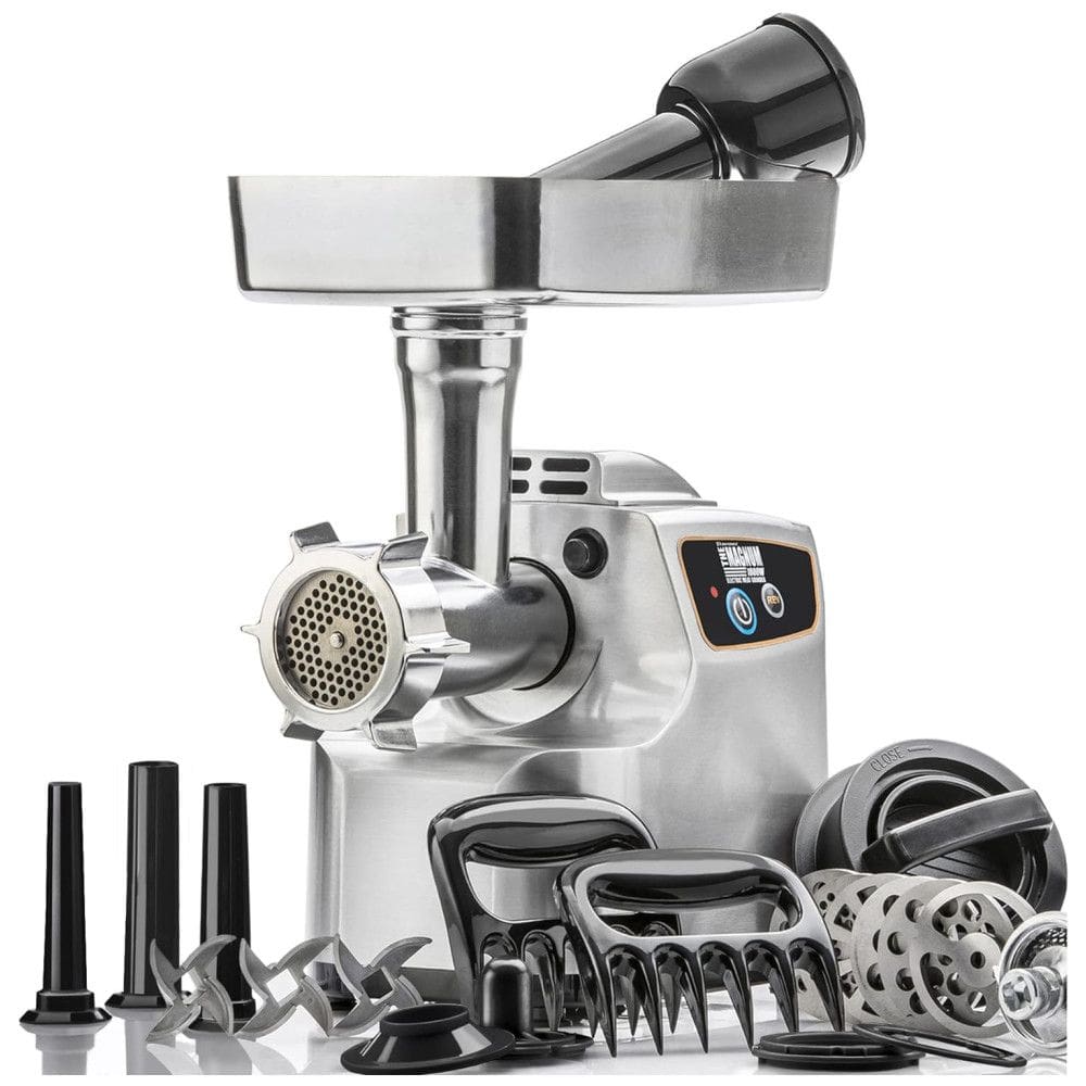 Moedor de Carne Elétrico Profissional, 6 Lâminas para Moagem, Aço Inoxidável, W, 110v, STX INTERNATIONAL STX 1800 MG, Prateado