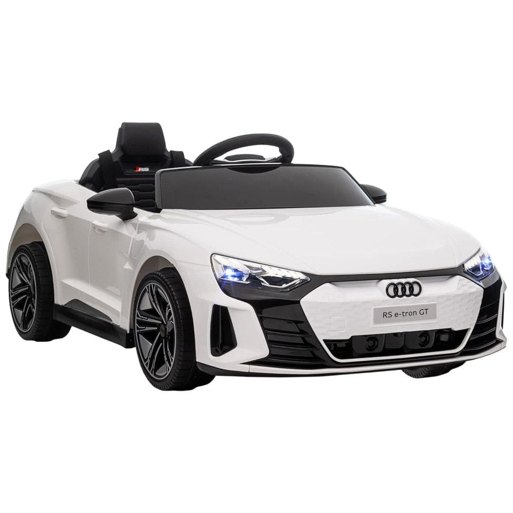 Carro Elétrico Infantil a Bateria 12V com Música, Luzes, Buzina e Sistema de Suspensão, Aosom Kids, Branco