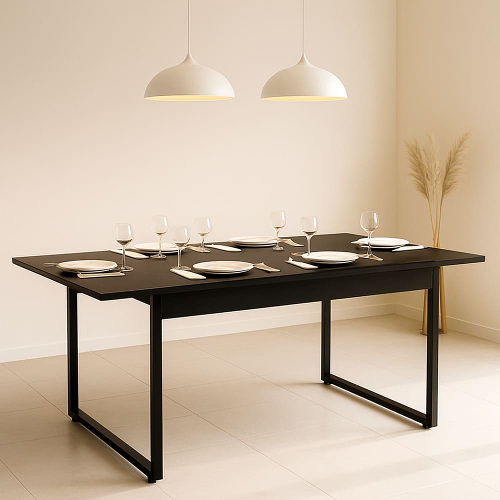 Mesa de Jantar Retangular 160x80 Para Sala De Estar E Cozinha Estilo Industrial