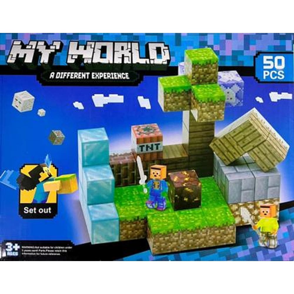 Blocos magnéticos Minecraft 50 peças My World 50 Minecraft - Generic