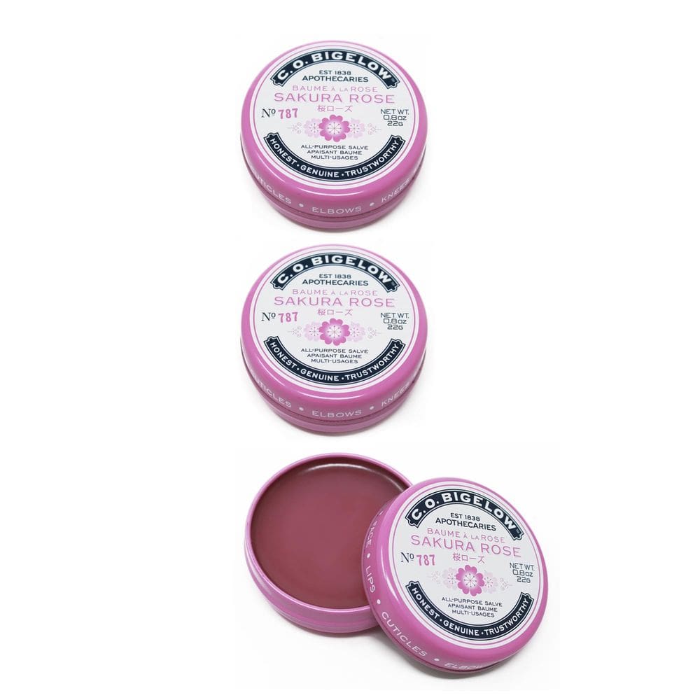 Conjunto de protetor labial C.O. Bigelow Sakura Rose 3x23ml para lábios rachados