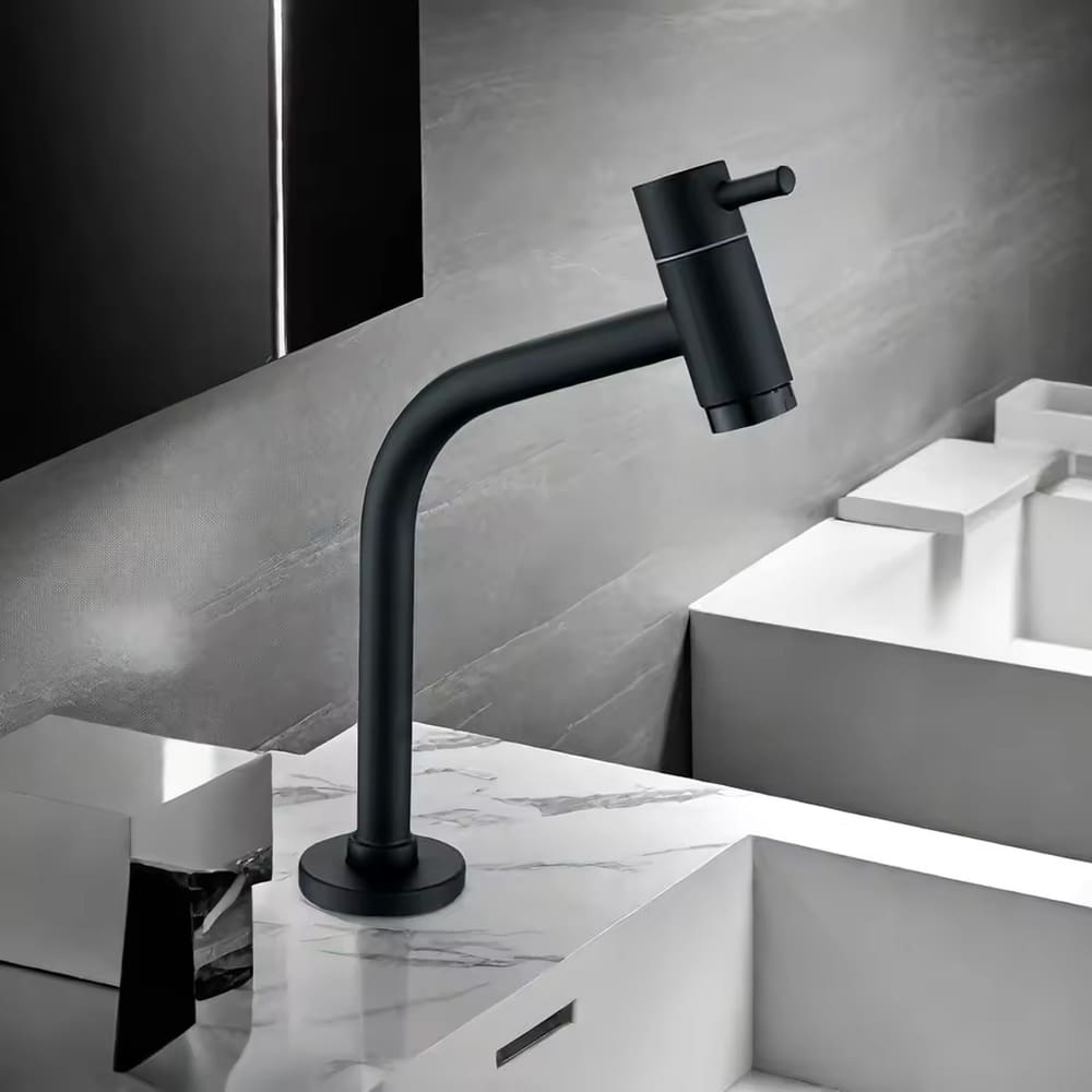 Torneira Para Banheiro Bica Baixa Para Lavabo Preto FC-125