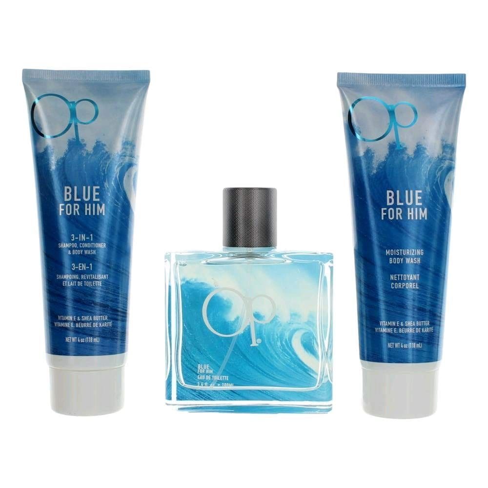 Conjunto de presente Ocean Pacific OP Blue para homens, 3 peças