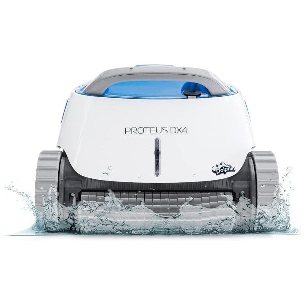 Robô Limpador de Piscina com Escalada em Parede, Esfrega Poderosa de Linha de Água, Dolphin Proteus DX4, Branco