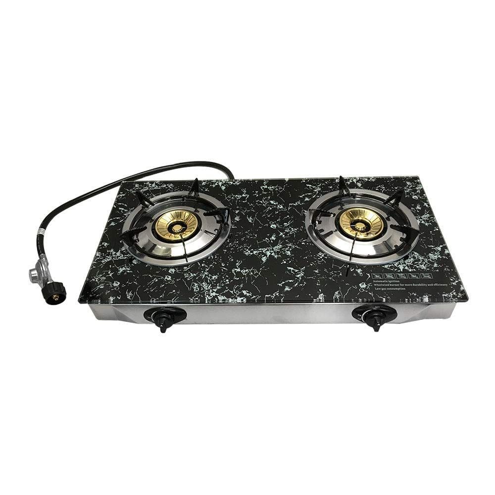 Fogão duplo a propano Prolinemax 2, queimador a gás, vidro temperado