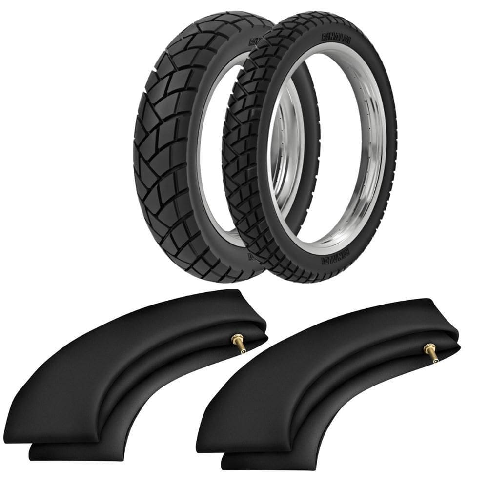 Kit Pneu Xr 200r Xr 200 r 110/80-18 + 80/90-21 R34 Rinaldi + Camaras