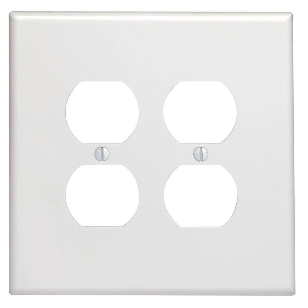 Placa de parede Leviton 2-Gang Duplex Device Receptáculo branco