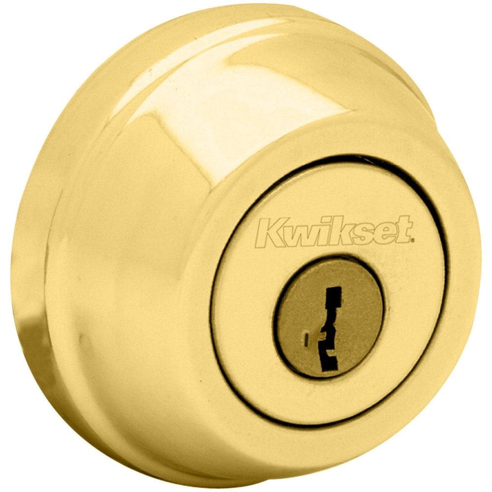 Cerrojo Kwikset 780 de un solo cilindro en latón pulido