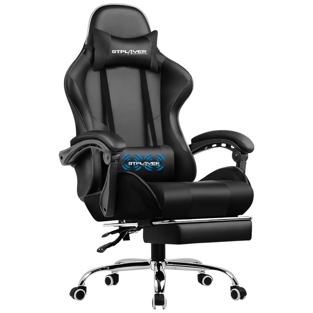 Cadeira de Escritório Gamer Reclinável e Ergonômica com Apoio para Lombar, GTPLAYER GT800A Black, Preto