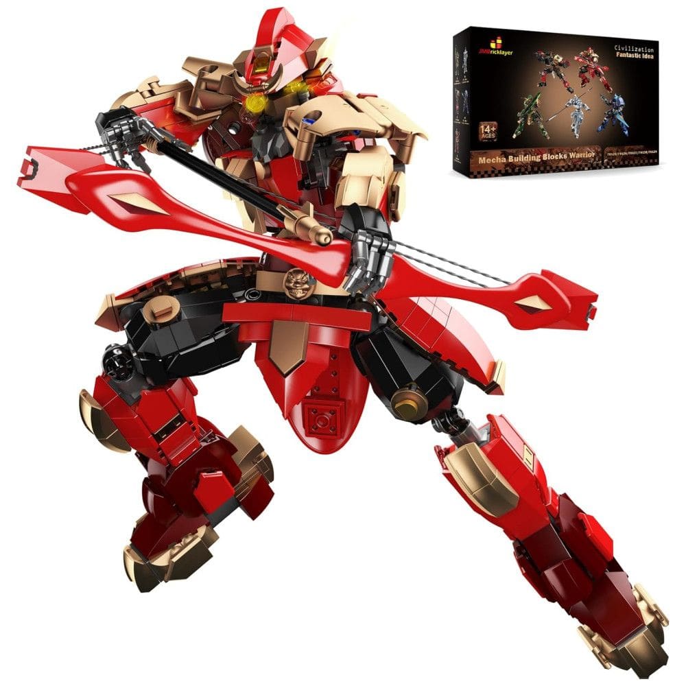 Kit de Construção Robô Huang Zhong com 756 Peças, JMBricklayer, Vermelho
