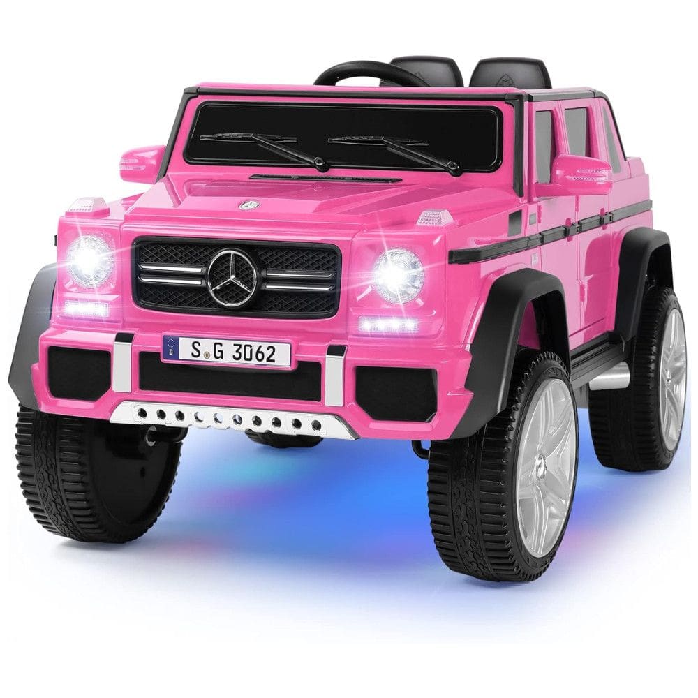 Fitnessclub Carro, Carrinho Mercedes Benz G650S Elétrico 1 Assento 12V, com Luzes de LED, MP3, Rosa