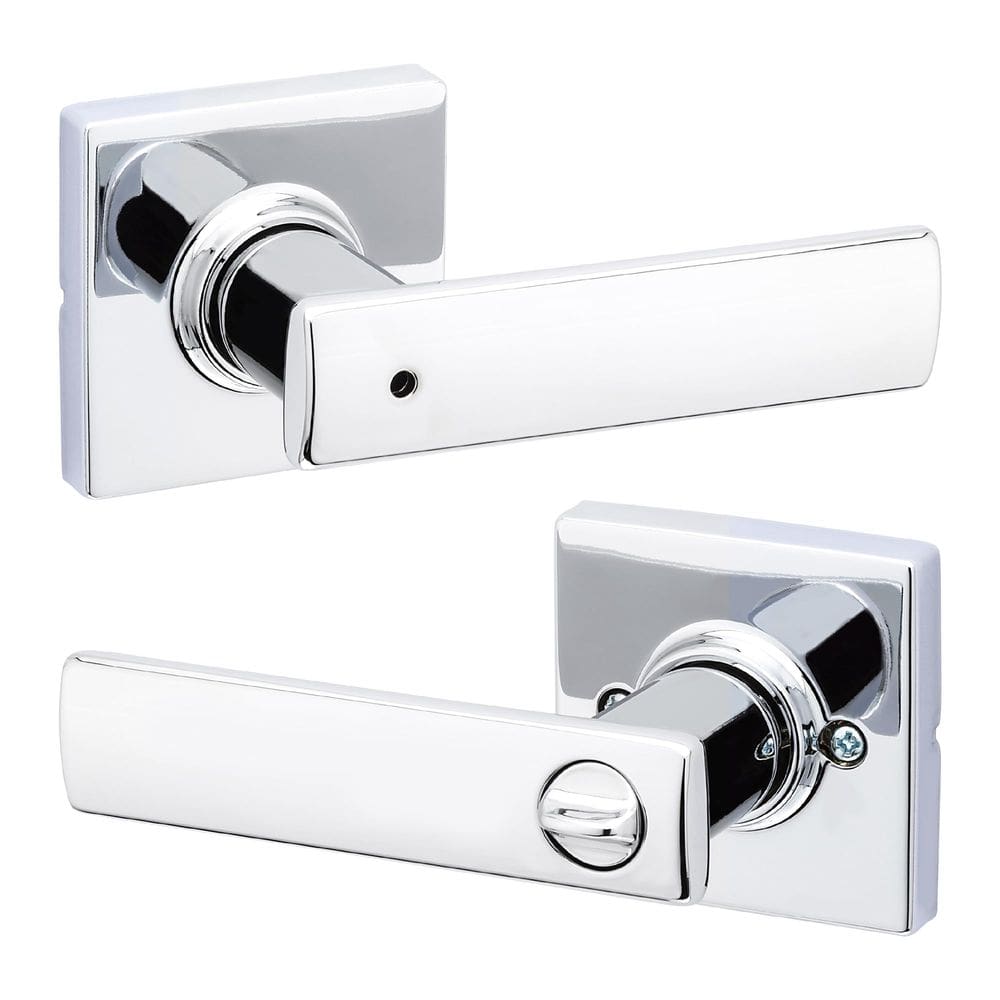 Fechadura cromada polida Kwikset Breton Privacy