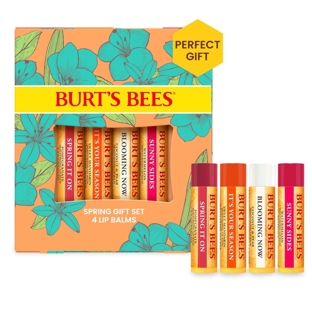 Conjunto de protetor labial Burt`s Bees Just Picked Romã e Melancia