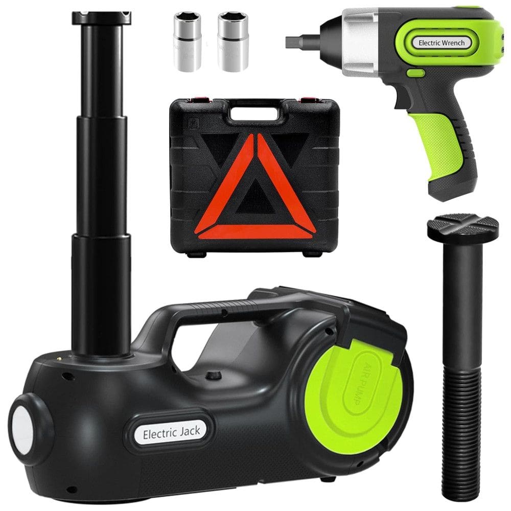 Macaco Elétrico Automotivo Hidráulico com Luz de LED, Suporta até 5 Toneladas, E HEELP, Preto