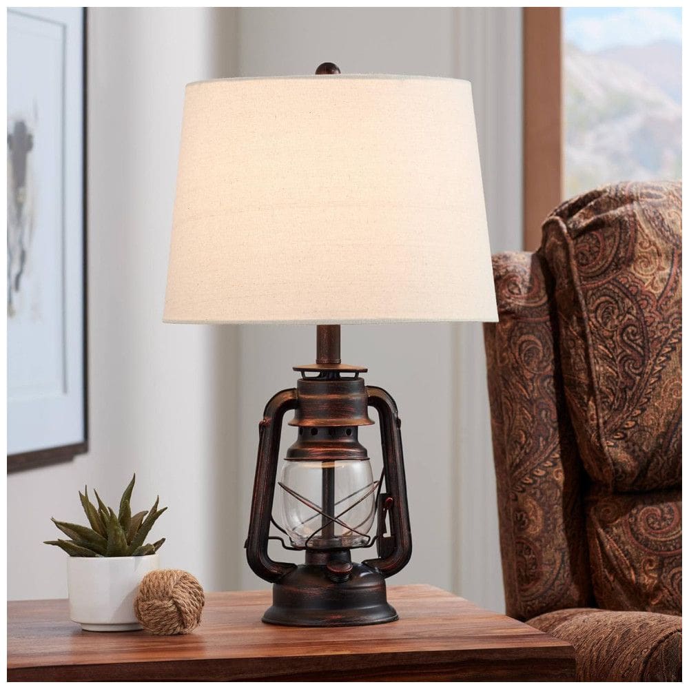 Murphy Rustic Abajur de Sala Vintage Acabamento em, 110v, FRANKLIN IRON WORKS, Vermelho