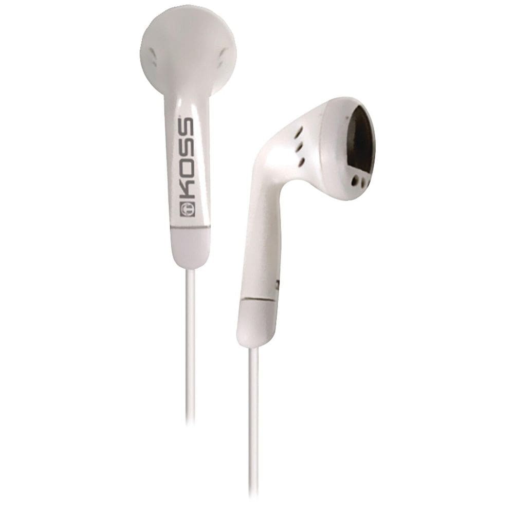 Fones de ouvido Koss In The Ear, cabo branco com fio de 1,2 m