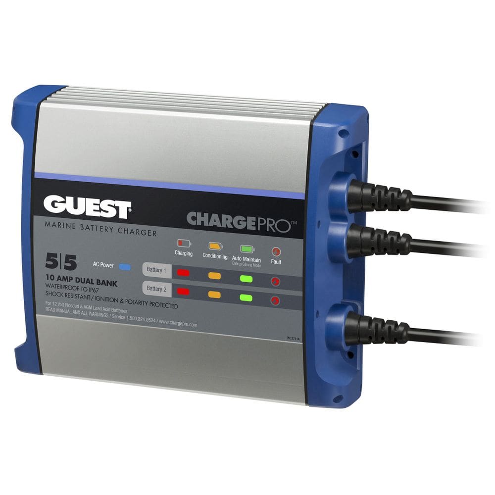 Carregador de bateria de bordo Guest 2711A 10A/12V, 2 bancos