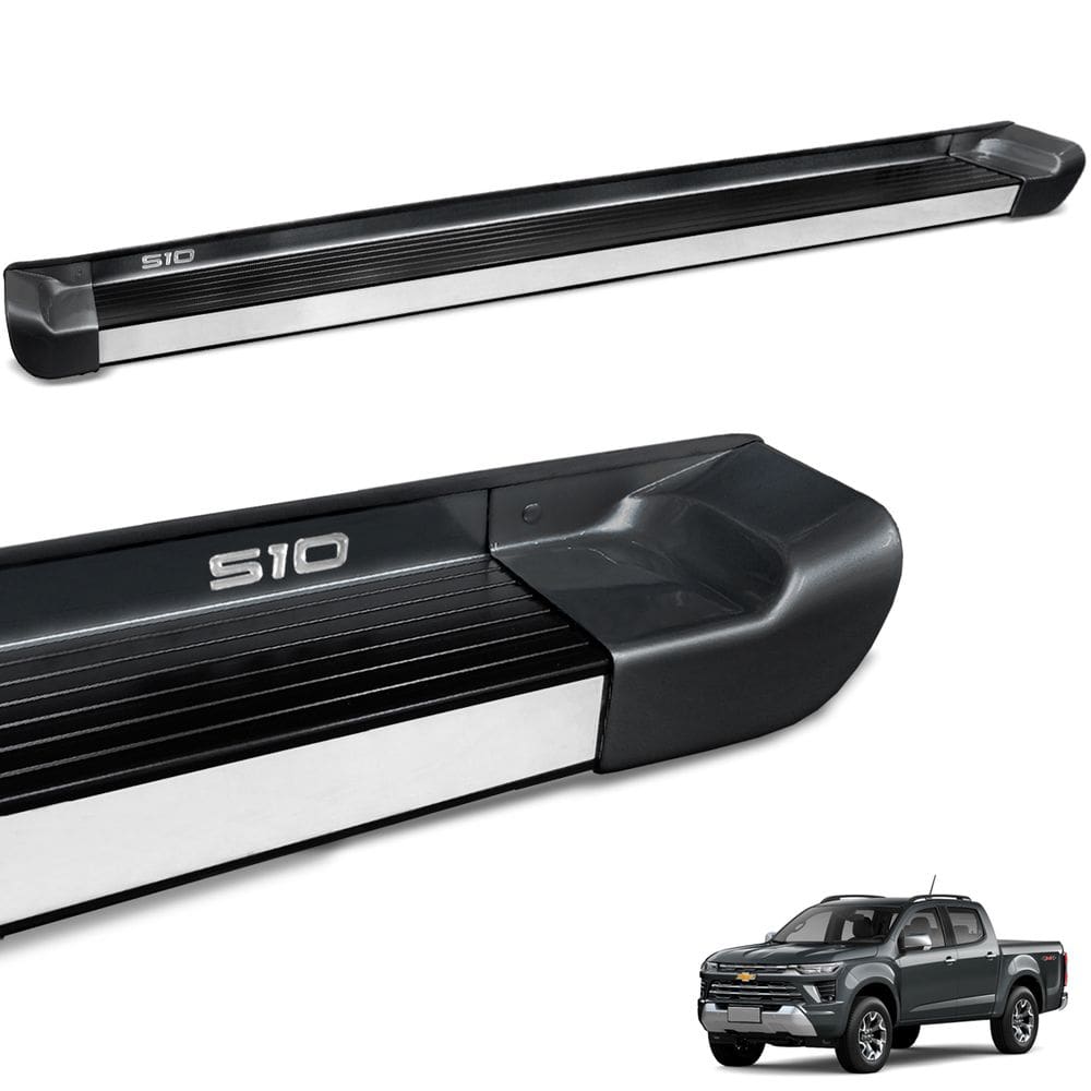 Estribo Lateral S10 CD 2012 a 2025 Cinza Moss Personalizado