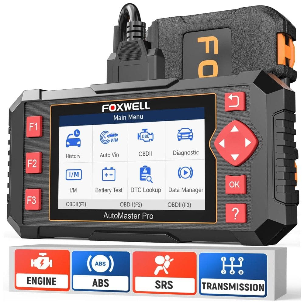 Scanner Automotivo FOXWELL com Tela LED e Diagnóstico, OBD2, NT604, 12V, Preto