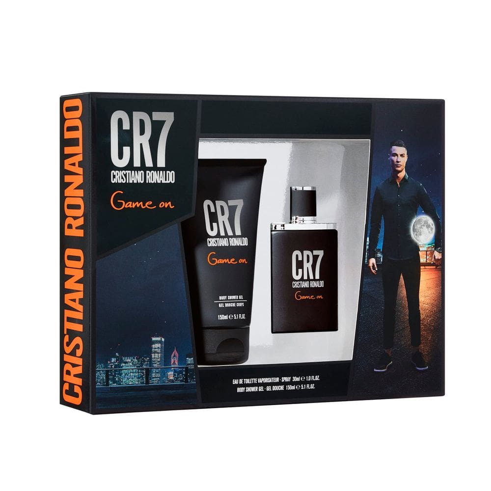 Conjunto de perfume de presente CR7 Game On para homens 30 ml EDT + 150 ml de gel de banho