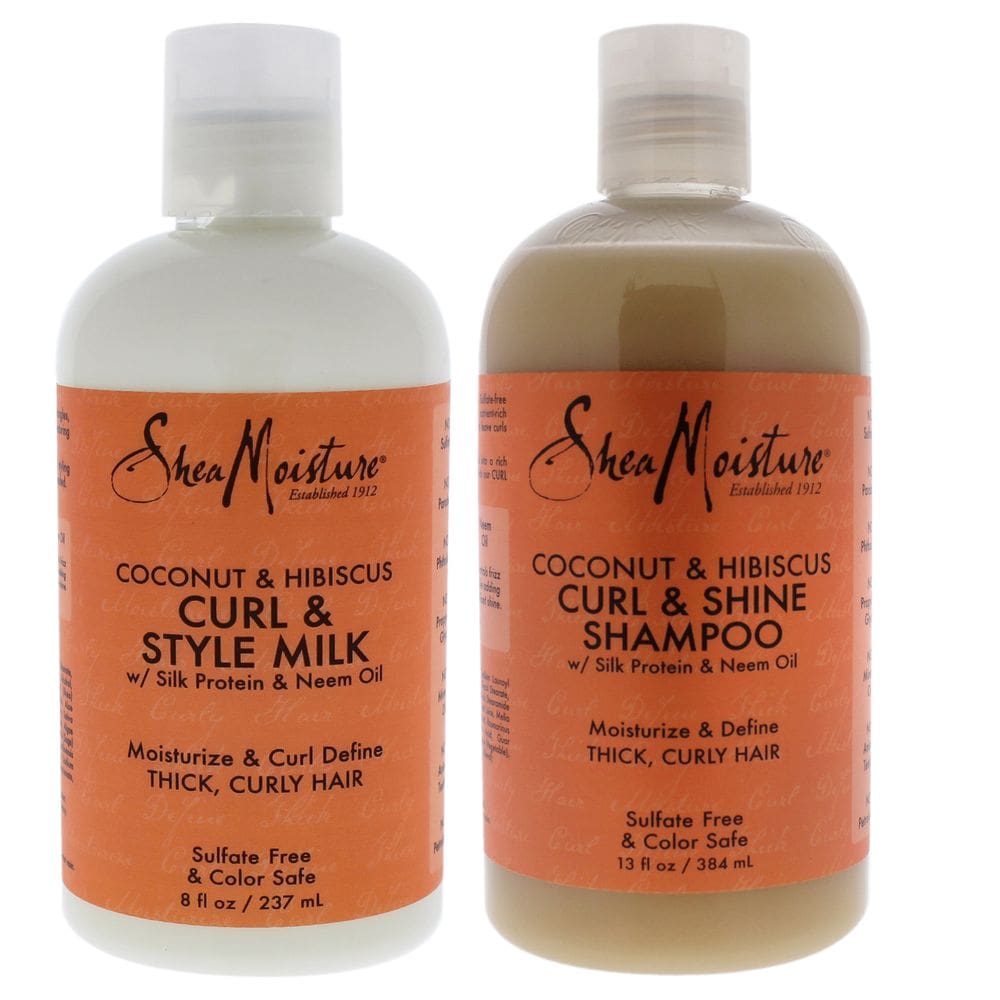 Kit de shampoo Shea Moisture Coconut Hibiscus Curl Style Milk