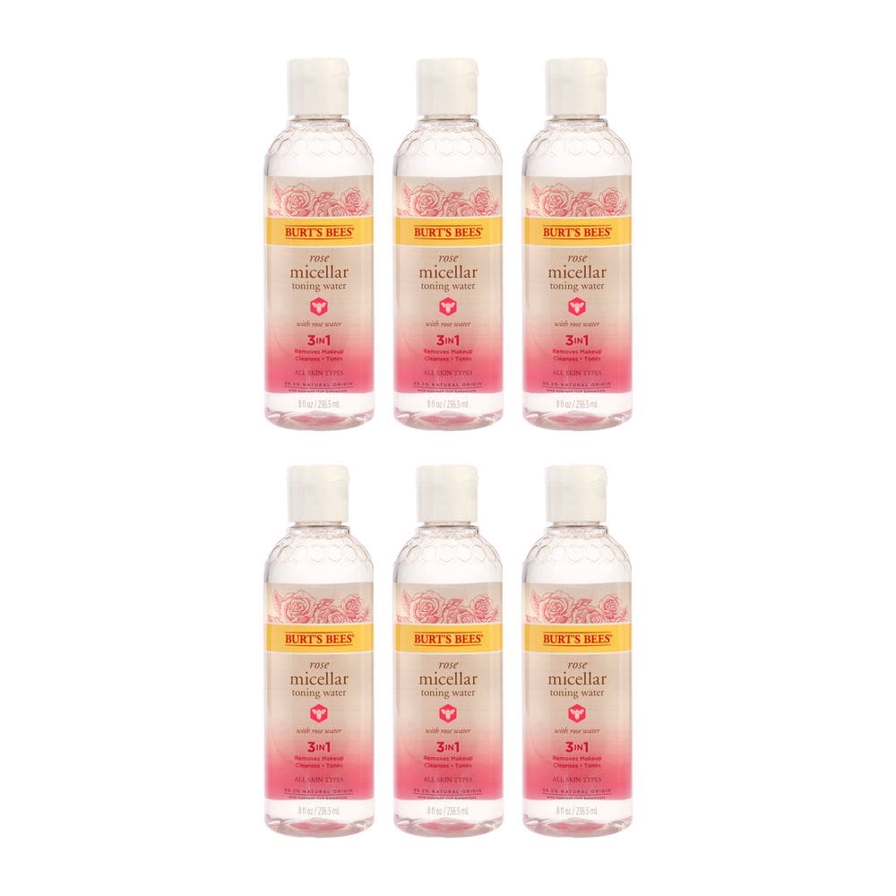 Água de tonificação micelar Burts Bees Rose, pacote com 6