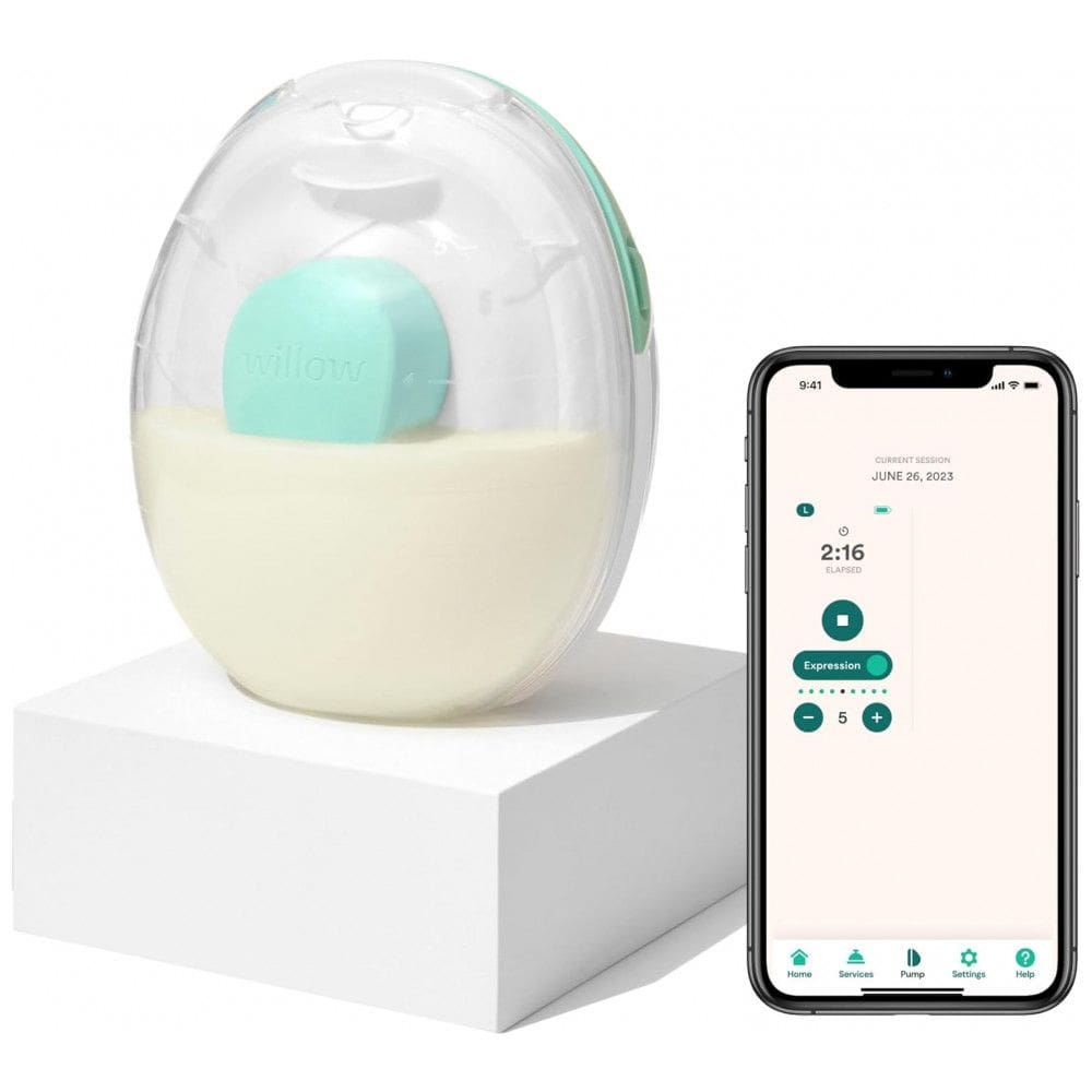 Bomba Tira Leite Elétrica Sem Fio com 9 Níveis de Força de Sucção de Nível Hospitalar e Compatível com APP, 1Un, Willow, Branca