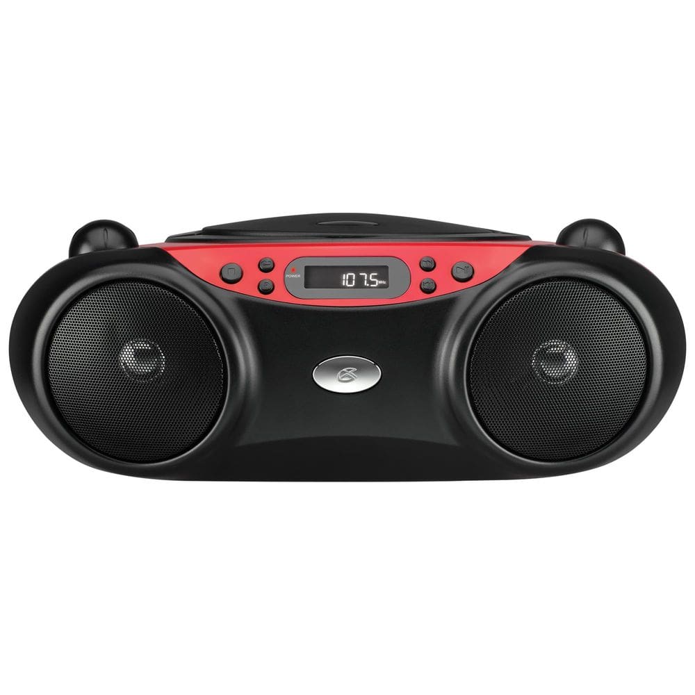 CD Boombox portátil GPX BC232R com rádio AM/FM vermelho/preto