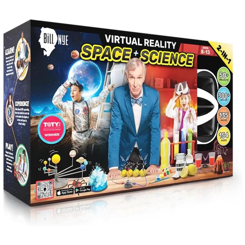 Kit de Ciência Infantil de Realidade Virtual Bill Nye e Laboratório Espacial com 154 Páginas que Ensina 50 Projetos Científicos