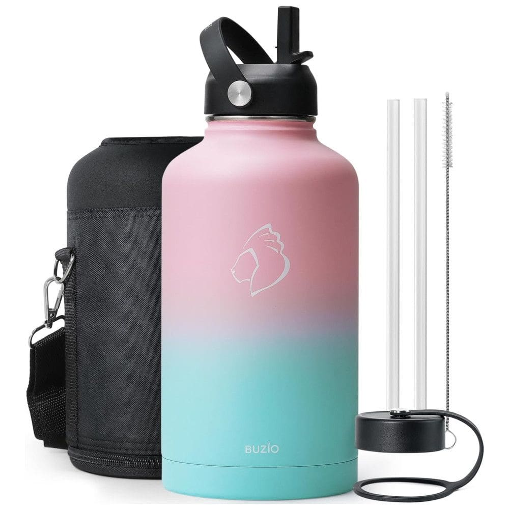 Garrafa Térmica 1900 mL Portátil com Isolamento a Vácuo, Aço Inoxidável, BUZIO, Rosa