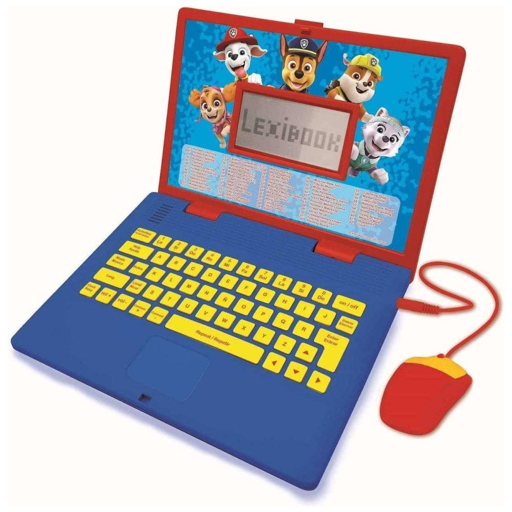 Laptop Educativo Bilíngue Espanhol e Inglês com 124 Atividades para Crianças, Lexibook, Vermelho e Azul