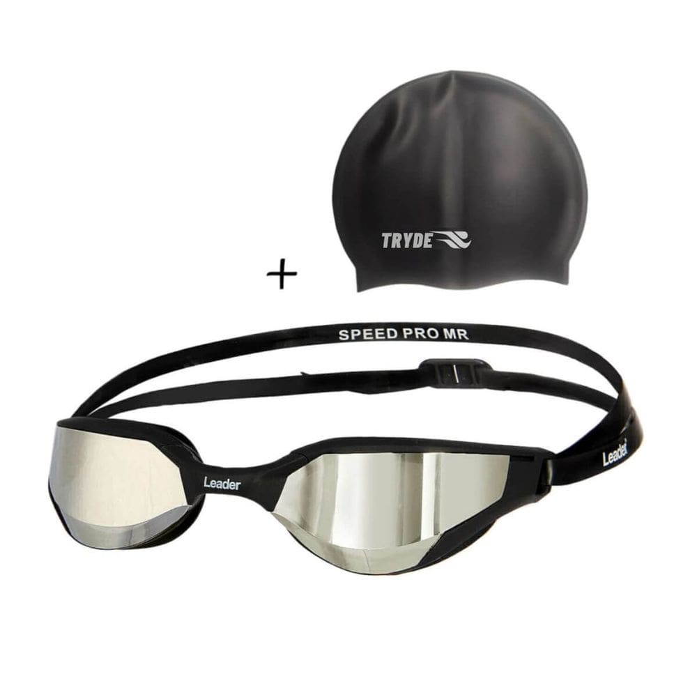 Oculos Natacao Competicao Espelhado Atletas Leader com Touca