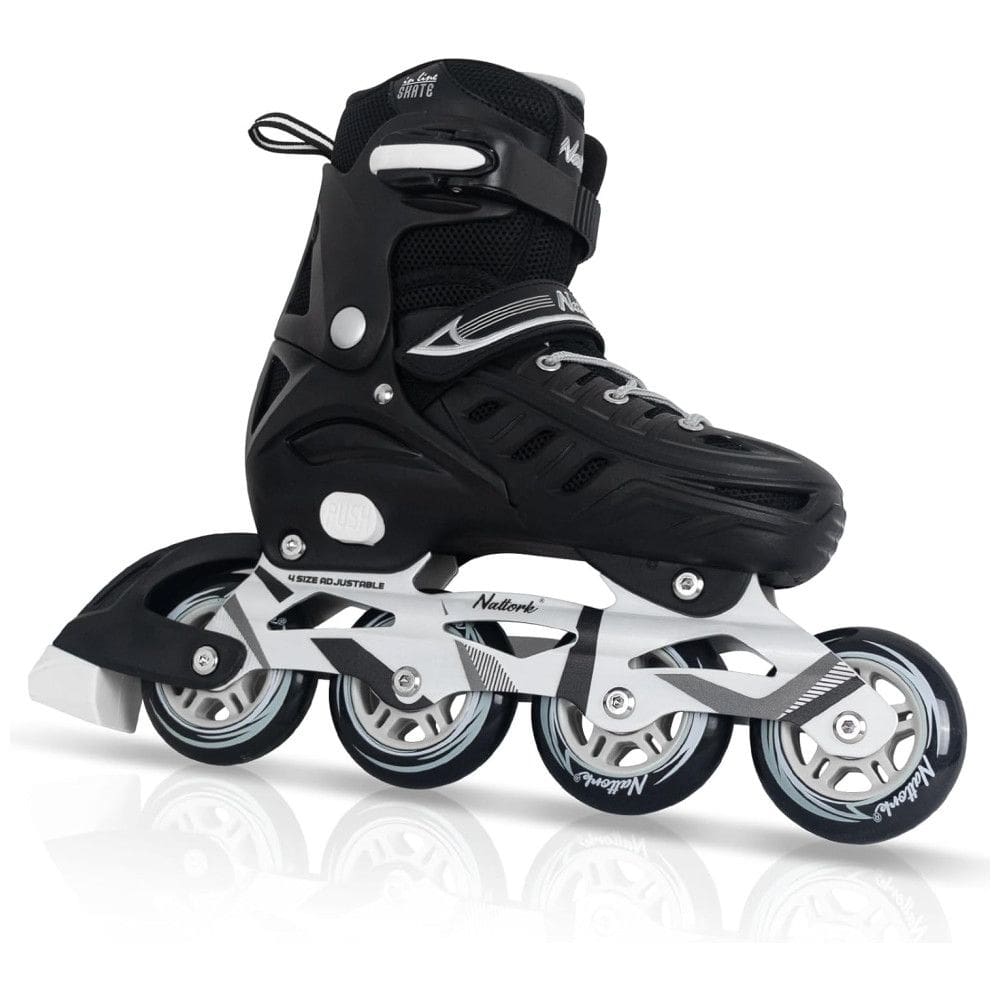 Patins Regulável e Ajustável para Crianças e Adultos, Tam BR 40 a 43, Nattork, Preto
