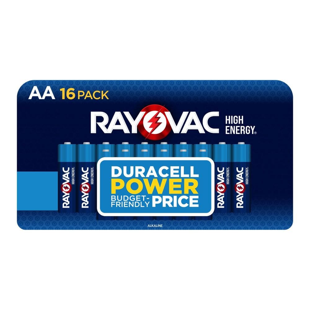 Pilhas alcalinas de alta energia AA Rayovac, pacote com 16