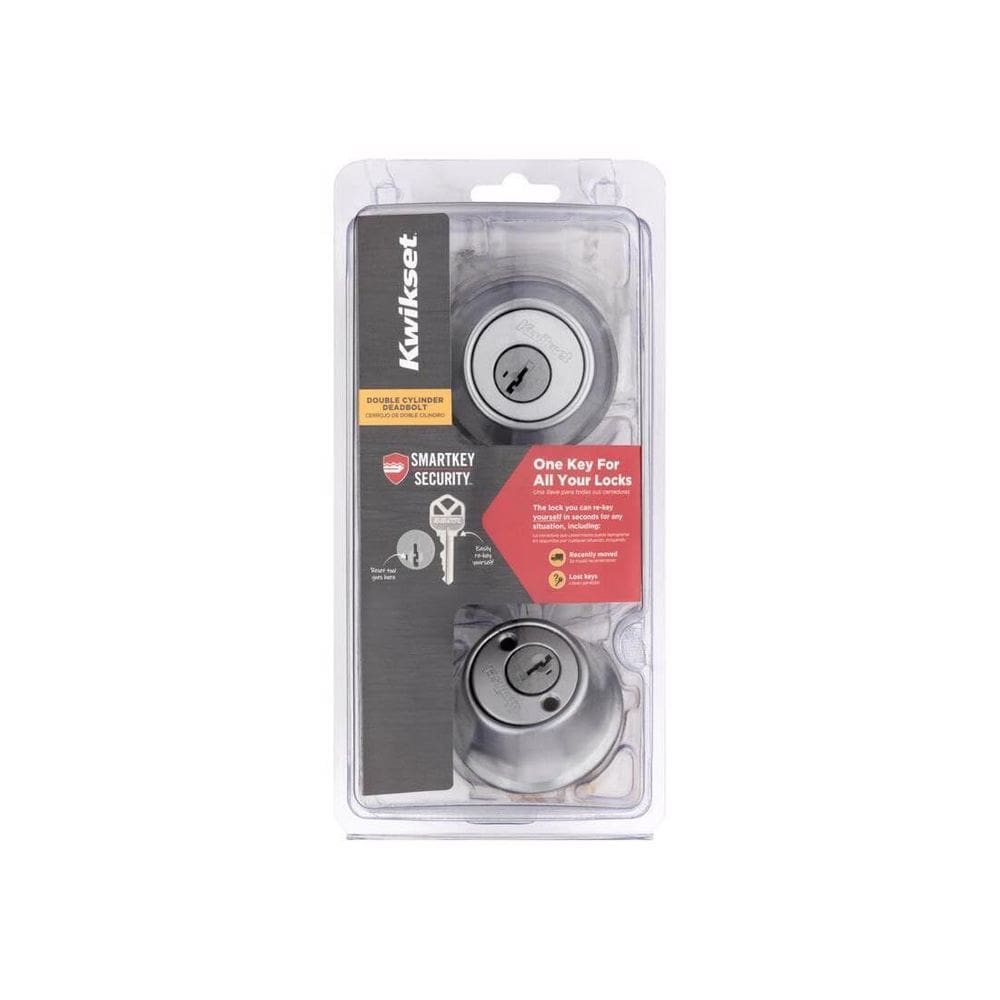 Fechadura de cilindro duplo Lock Kwikset SmartKey Satin Chrome