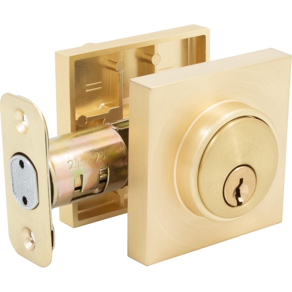 Cerrojo Deadbolt Stone Harbor, Grado 3, Latón Satinado con Llave KW