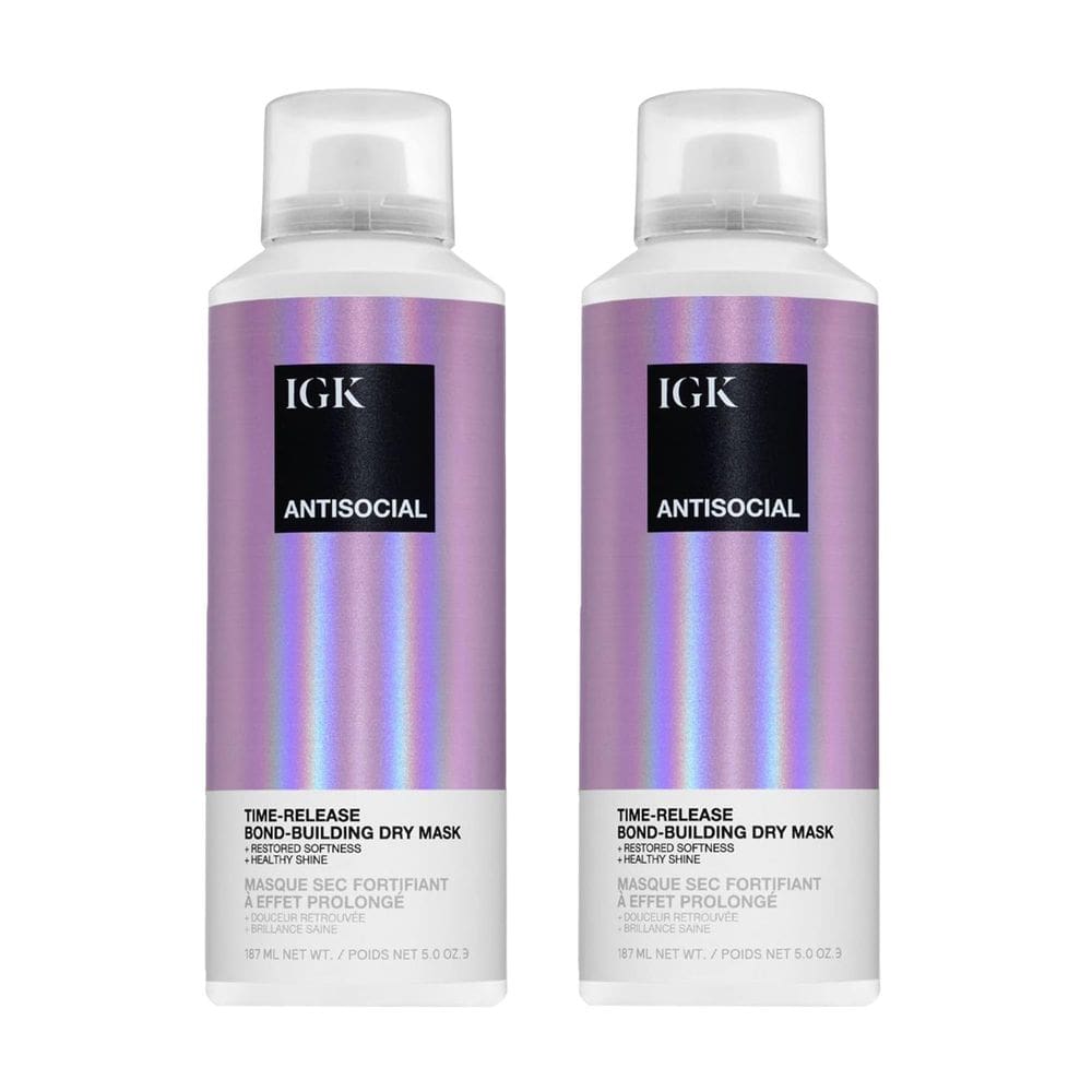 Máscara para cabelos secos IGK Antisocial Leave-in Overnight 150mL x2