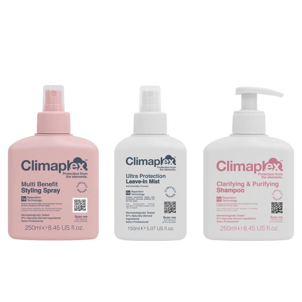 Kit de cuidados com o cabelo Climaplex, shampoo clareador, spray Leave-In Mist